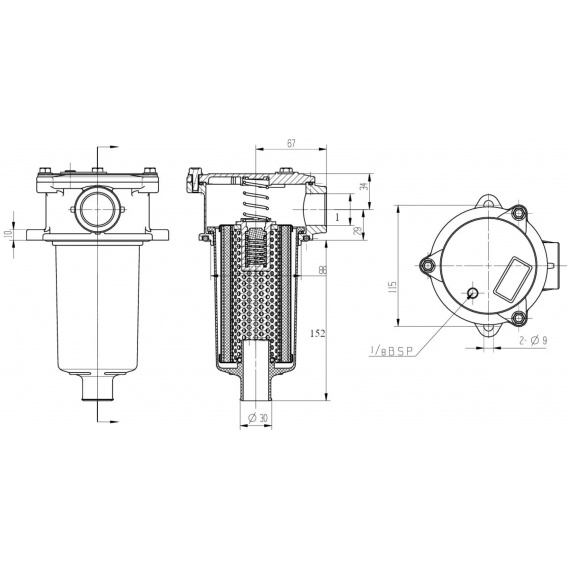 Фильтр сливной FTC-3-25